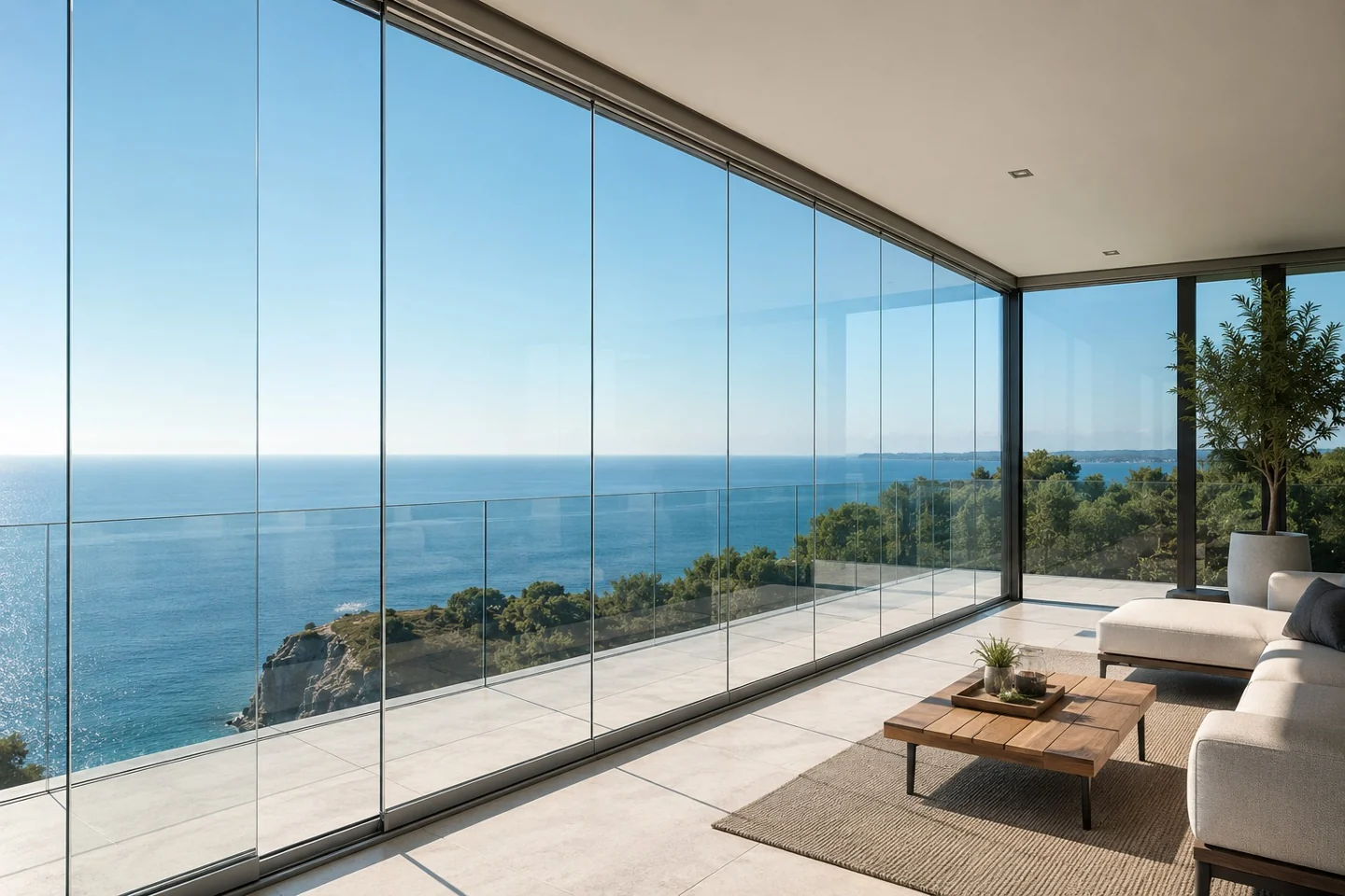 Cortina cristal terraza. imagen de inspiración